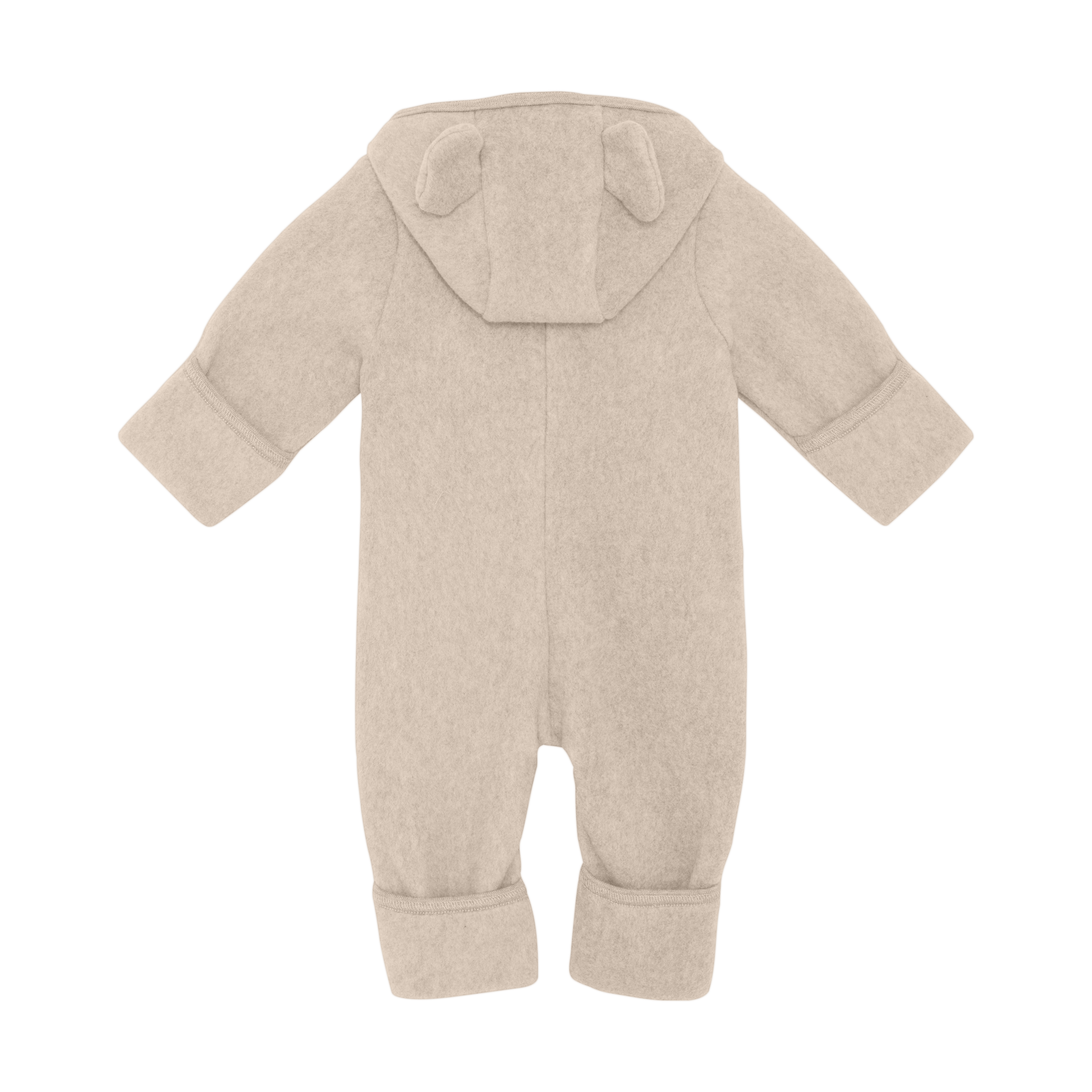Pram Suit Ears Cotton Fleece - Camel Melange